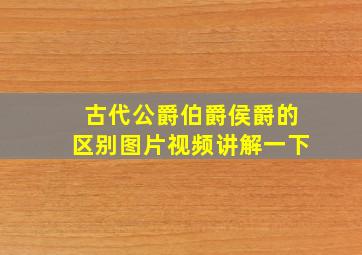 古代公爵伯爵侯爵的区别图片视频讲解一下