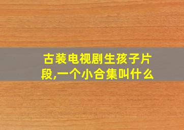 古装电视剧生孩子片段,一个小合集叫什么