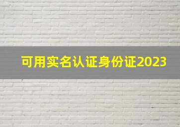 可用实名认证身份证2023