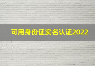 可用身份证实名认证2022