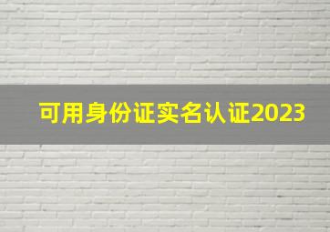 可用身份证实名认证2023