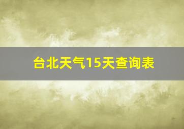 台北天气15天查询表