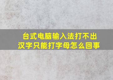 台式电脑输入法打不出汉字只能打字母怎么回事