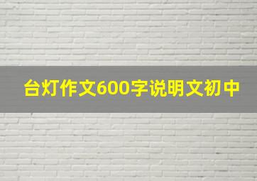 台灯作文600字说明文初中