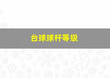 台球球杆等级