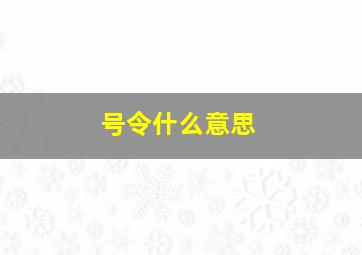 号令什么意思