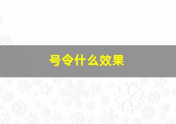 号令什么效果