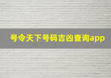 号令天下号码吉凶查询app