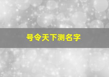 号令天下测名字