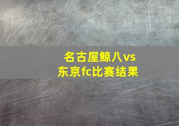 名古屋鲸八vs东京fc比赛结果