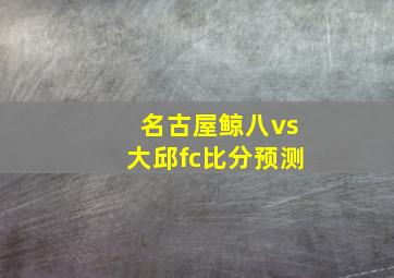 名古屋鲸八vs大邱fc比分预测