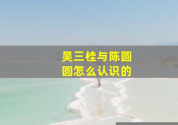 吴三桂与陈圆圆怎么认识的