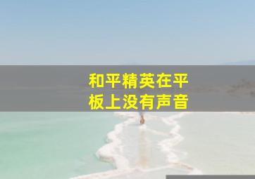 和平精英在平板上没有声音