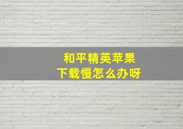 和平精英苹果下载慢怎么办呀