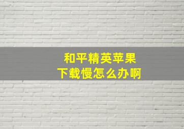 和平精英苹果下载慢怎么办啊