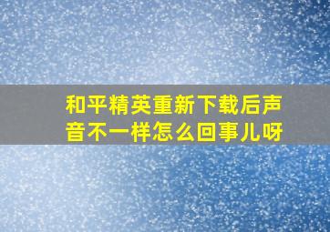 和平精英重新下载后声音不一样怎么回事儿呀