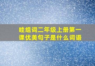 哇组词二年级上册第一课优美句子是什么词语