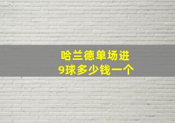 哈兰德单场进9球多少钱一个