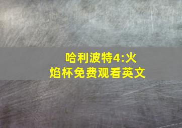 哈利波特4:火焰杯免费观看英文