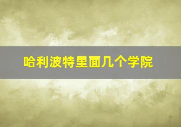 哈利波特里面几个学院