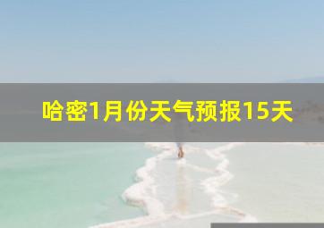 哈密1月份天气预报15天