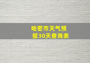 哈密市天气预报30天查询表