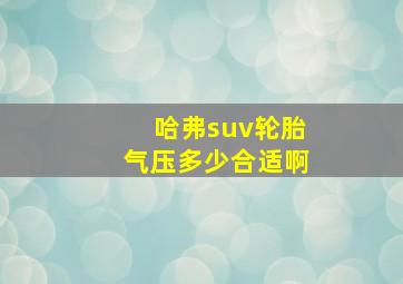 哈弗suv轮胎气压多少合适啊