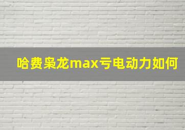 哈费枭龙max亏电动力如何