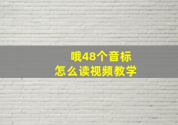 哦48个音标怎么读视频教学