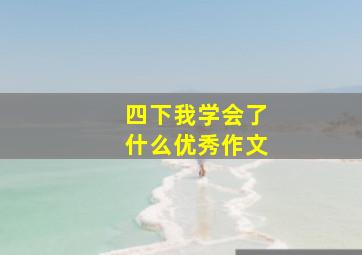 四下我学会了什么优秀作文