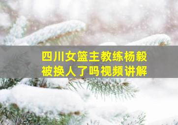 四川女篮主教练杨毅被换人了吗视频讲解