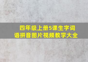 四年级上册5课生字词语拼音图片视频教学大全