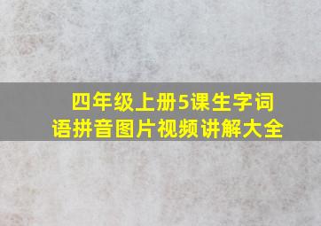 四年级上册5课生字词语拼音图片视频讲解大全