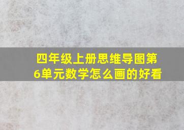 四年级上册思维导图第6单元数学怎么画的好看