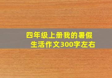 四年级上册我的暑假生活作文300字左右