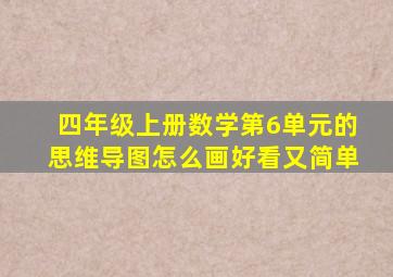 四年级上册数学第6单元的思维导图怎么画好看又简单