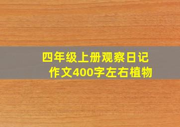 四年级上册观察日记作文400字左右植物