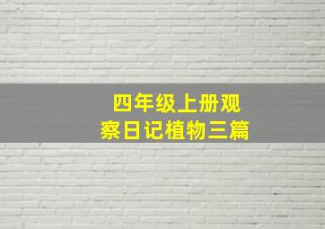 四年级上册观察日记植物三篇