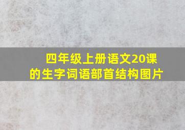 四年级上册语文20课的生字词语部首结构图片