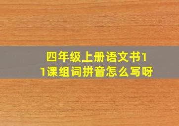 四年级上册语文书11课组词拼音怎么写呀