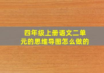 四年级上册语文二单元的思维导图怎么做的