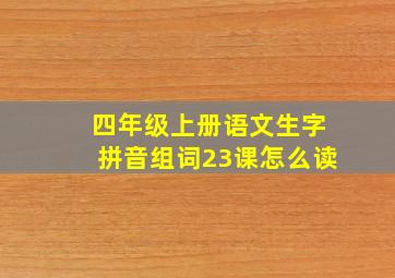 四年级上册语文生字拼音组词23课怎么读