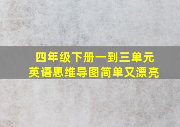 四年级下册一到三单元英语思维导图简单又漂亮