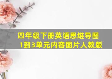 四年级下册英语思维导图1到3单元内容图片人教版