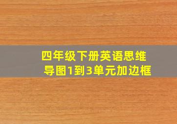 四年级下册英语思维导图1到3单元加边框