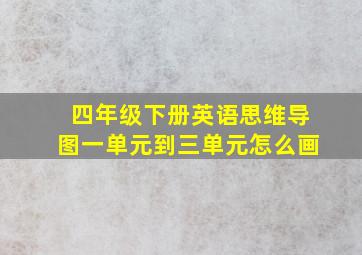 四年级下册英语思维导图一单元到三单元怎么画