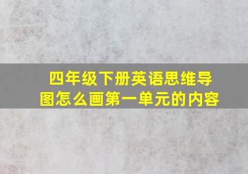 四年级下册英语思维导图怎么画第一单元的内容