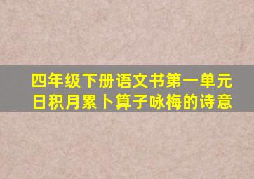 四年级下册语文书第一单元日积月累卜算子咏梅的诗意