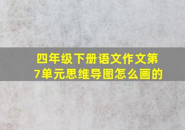 四年级下册语文作文第7单元思维导图怎么画的