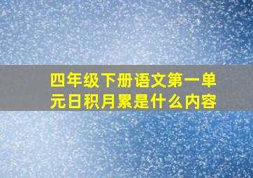 四年级下册语文第一单元日积月累是什么内容